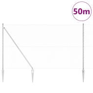 Оградa с колчета Сребрист 1.6 x 50 m Покрит със PVC стомана
