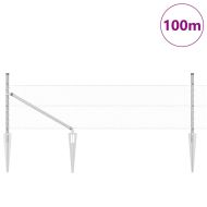 Оградa с колчета Сребрист 0.5 x 100 м Покрит със PVC стомана