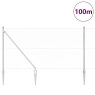 Оградa с колчета Сребрист 1 x 100 m Покрит със PVC стомана