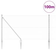 Оградa с колчета Сребрист 1.4 x 100 m Покрит със PVC стомана