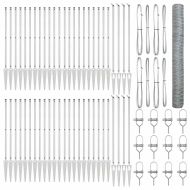 Оградa с колчета Сребрист 1.4 x 100 m Покрит със PVC стомана