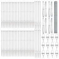 Оградa с колчета Сребрист 1.5 x 100 м Покрит със PVC стомана