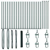 Оградa с колчета Зелен 1.2 x 50 m Покрит със PVC стомана