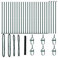 Оградa с колчета Зелен 1.5 x 50 m Покрит със PVC стомана