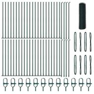 Оградa с колчета Зелен 0.5 x 100 м Покрит със PVC стомана