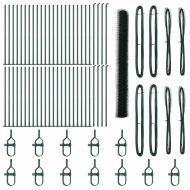 Оградa с колчета Зелен 1.5 x 100 м Покрит със PVC стомана