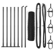 Оградa с колчета Сив 0.4 x 10 м Покрит със PVC стомана