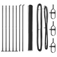 Оградa с колчета Сив 1.4 x 10 m Покрит със PVC стомана