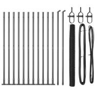 Оградa с колчета Сив 1.5 x 25 m Покрит със PVC стомана