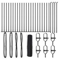 Оградa с колчета Сив 0.4 x 50 м Покрит със PVC стомана