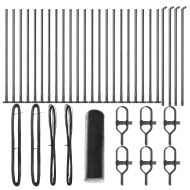 Оградa с колчета Сив 0.8 x 50 м Покрит със PVC стомана