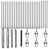 Оградa с колчета Сив 1.5 x 50 m Покрит със PVC стомана