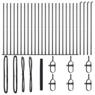 Оградa с колчета Сив 1.6 x 50 m Покрит със PVC стомана