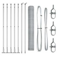 Оградa с колчета Сребрист 0.8 x 10 m Покрит със PVC стомана