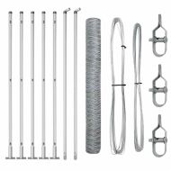 Оградa с колчета Сребрист 0.8 x 10 m Покрит със PVC стомана