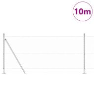 Оградa с колчета Сребрист 1 x 10 m Покрит със PVC стомана