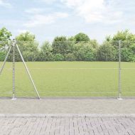 Оградa с колчета Сребрист 1.2 x 25 m Покрит със PVC стомана