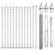 Оградa с колчета Сребрист 1.4 x 25 m Покрит със PVC стомана
