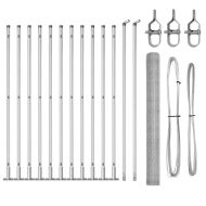 Оградa с колчета Сребрист 1.6 x 25 m Покрит със PVC стомана