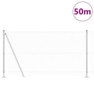 Оградa с колчета Сребрист 1.2 x 50 m Покрит със PVC стомана