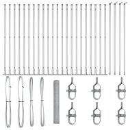 Оградa с колчета Сребрист 1.2 x 50 m Покрит със PVC стомана