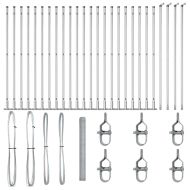 Оградa с колчета Сребрист 1.5 x 50 m Покрит със PVC стомана