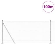 Оградa с колчета Сребрист 1 x 100 m Покрит със PVC стомана