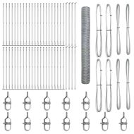 Оградa с колчета Сребрист 1.2 x 100 m Покрит със PVC стомана