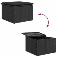 Комплект дивани с възглавница 4 pcs Черно полиратан