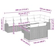 Комплект дивани с възглавница 9 pcs Бежов и бял полиратан