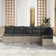 Градински Софа Комплект с възглавница 6 pcs Светлосиво