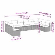 Градински Софа Комплект 10 pcs Кафяв и бял полиратан
