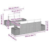 Градински Софа Комплект 6 pcs Светло сиво и тъмно сиво