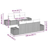 Градински Софа Комплект 8 pcs Светло сиво и тъмно сиво