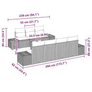 Градински Софа Комплект 8 pcs Светло сиво и тъмно сиво