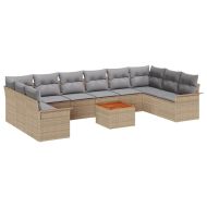 Градински Софа Комплект с възглавница 11 pcs Бежов и Светло Сив