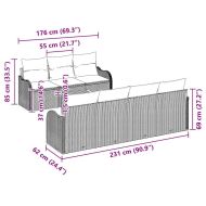 Градински Софа Комплект 8 pcs Черно и бяло