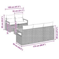 Градински Софа Комплект 6 pcs Сив