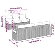 Градински Софа Комплект 8 pcs Черно и бяло