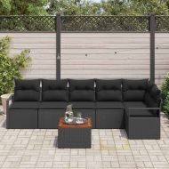 Градински Софа Комплект 7 pcs Черно