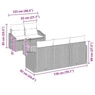 Градински Софа Комплект 6 pcs Сив