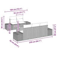 Градински Софа Комплект 6 pcs Бежов и бял