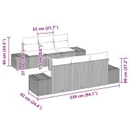 Градински Софа Комплект 7 pcs бежово и светлосиво