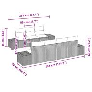 Градински Софа Комплект 8 pcs Сив