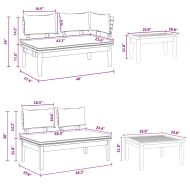 Комплект градинска пейка с възглавница 5 pcs Кафяв и сив