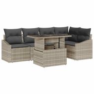 Градински Софа Комплект 6 pcs Светло сиво и тъмно сиво