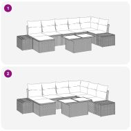 Градински Софа Комплект със съхранение 8 pcs Кафяво Полиратан