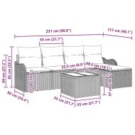 Градински Софа Комплект 6 pcs Бежов и кремав полиратан