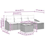 Комплект дивани с възглавница със съхранение Черно полиратан