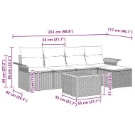 Градински Софа Комплект със съхранение 6 pcs Бежово Полиратан